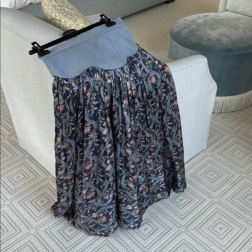 Alemais Canter Scallop Skirt, Celestial Blue
